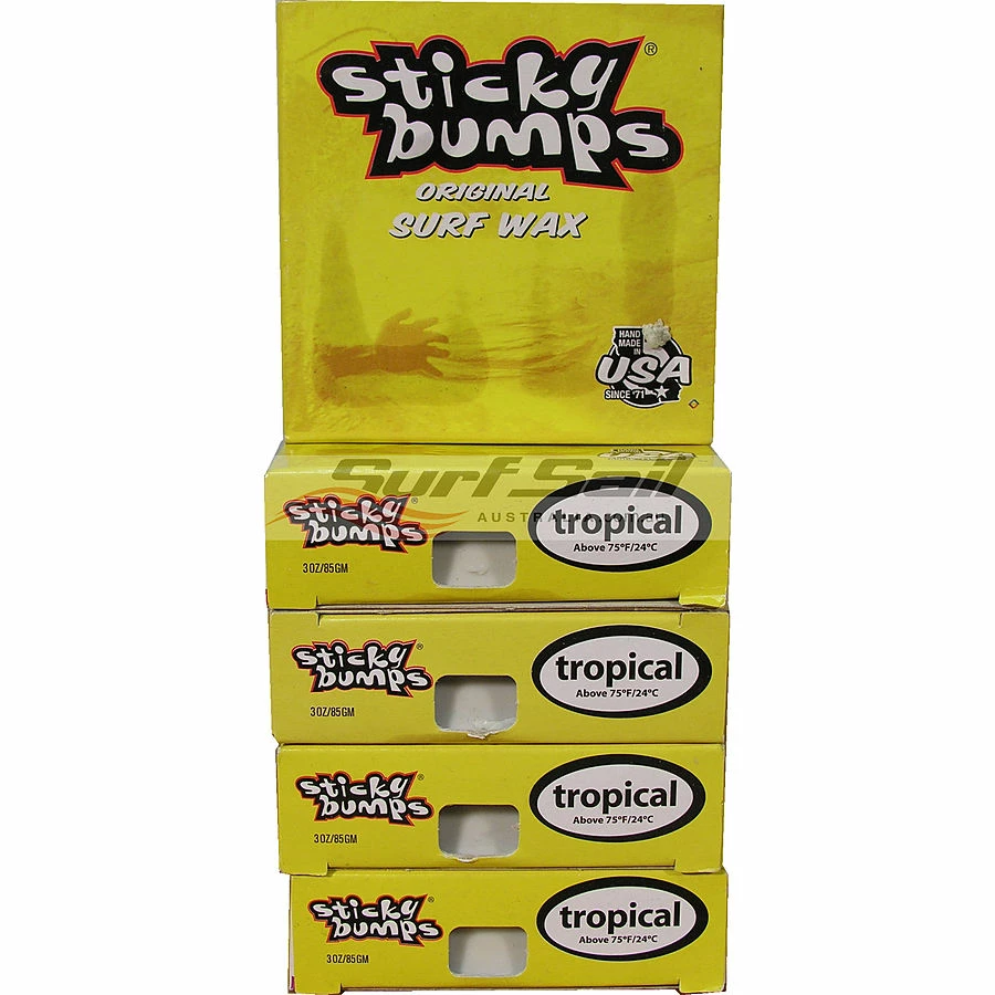 Sticky Bumps Tropical Water Original Surf Wax 5 Pack 3 Sticky Bumps Tropical Water Original Surf Wax 5 Pack