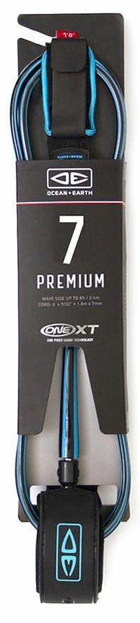 Ocean And Earth Premium One XT Leash Blue 7 Ft