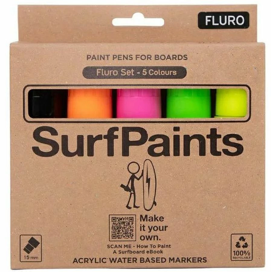 Surfpaints Surfboard Fluro Pack Paint Pens 3 Surfpaints Surfboard Fluro Pack Paint Pens