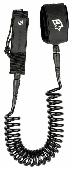 Creatures Of Leisure SUP 10 Coiled Ankle (3m X 8mm) Black Leash